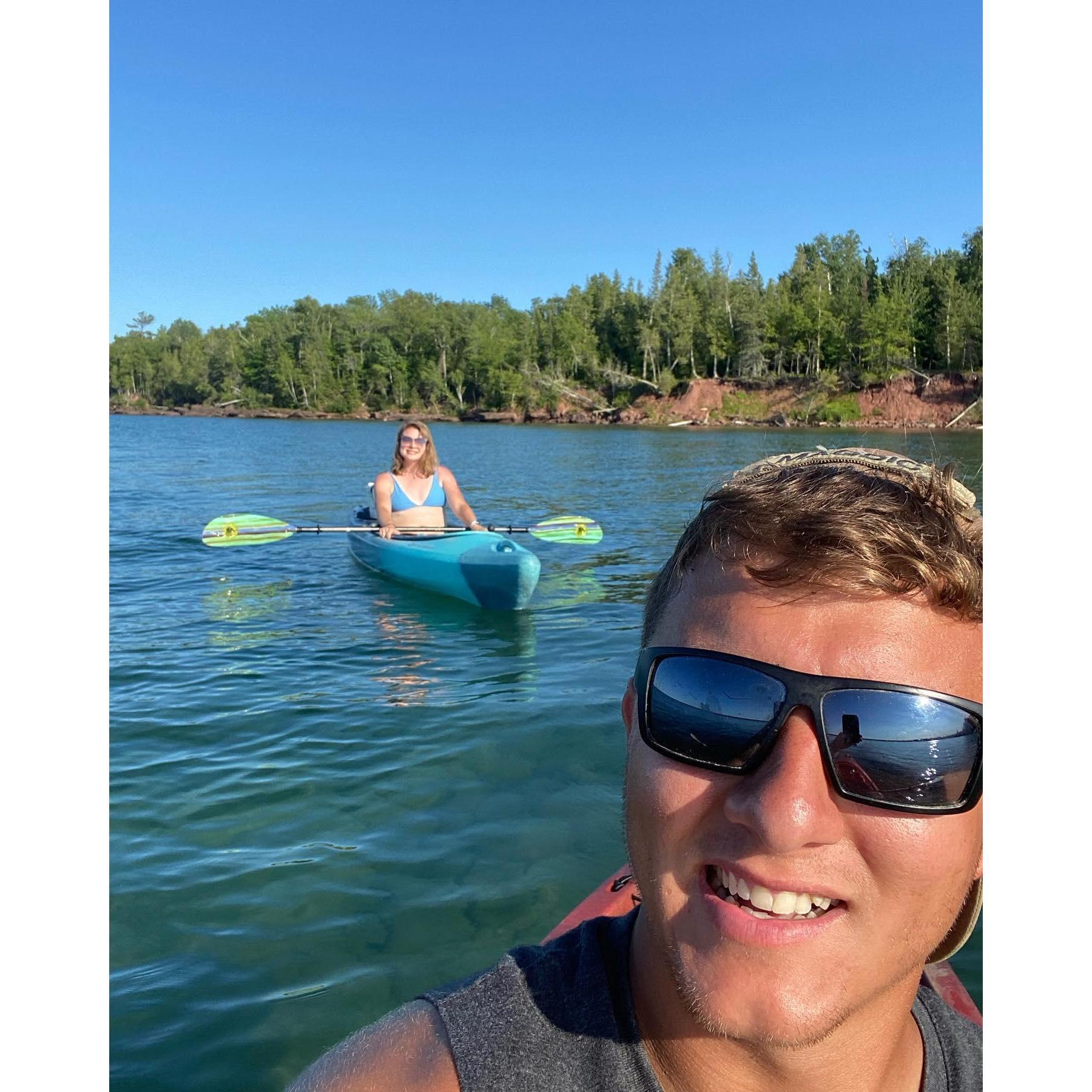 Enjoying our favorite hobby, kayaking