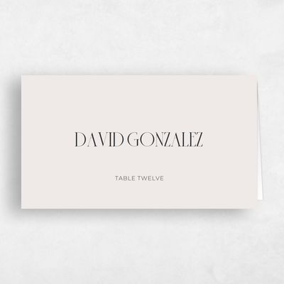 Pale Beige Wedding Place Card - Amberley