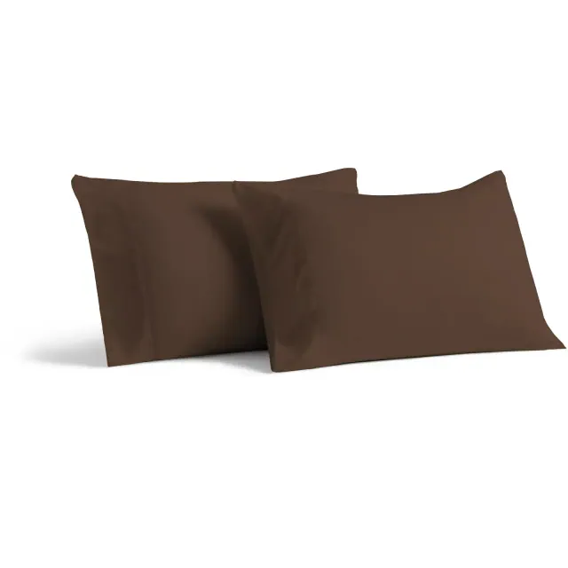 Cosy House Collection Luxury Rayon Derived from Bamboo Set of 2 Pillowcases - Chocolate, Standard