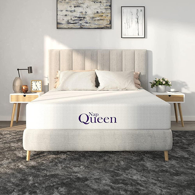 NapQueen 12 Inch Bamboo Charcoal Queen Size Medium Firm Memory Foam Mattress, Bed in a Box