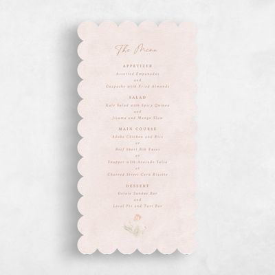 Orange Scalloped Wedding Menu - Muriano