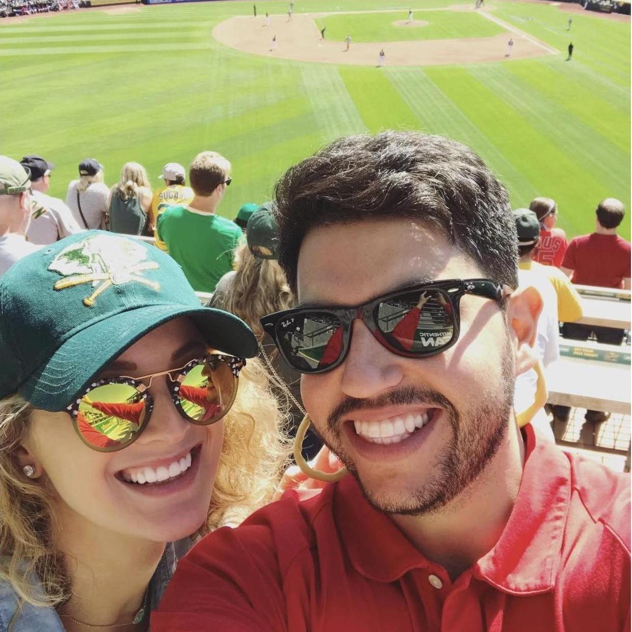 catching some rays with the Oakland A's