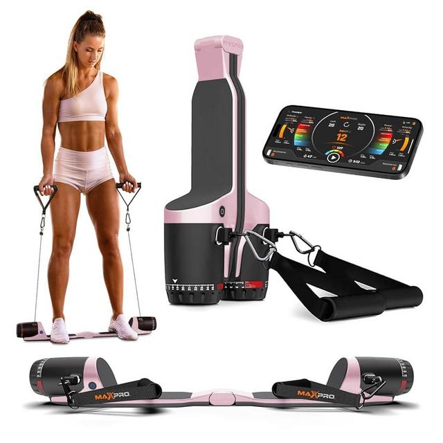 MAXPRO Fitness: Cable Home Gym | As Seen on Shark Tank | Versatile, Portable, Bluetooth Connected | Strength, HIIT, Cardio, Plyometric, Powerful 5-300lbs Resistance