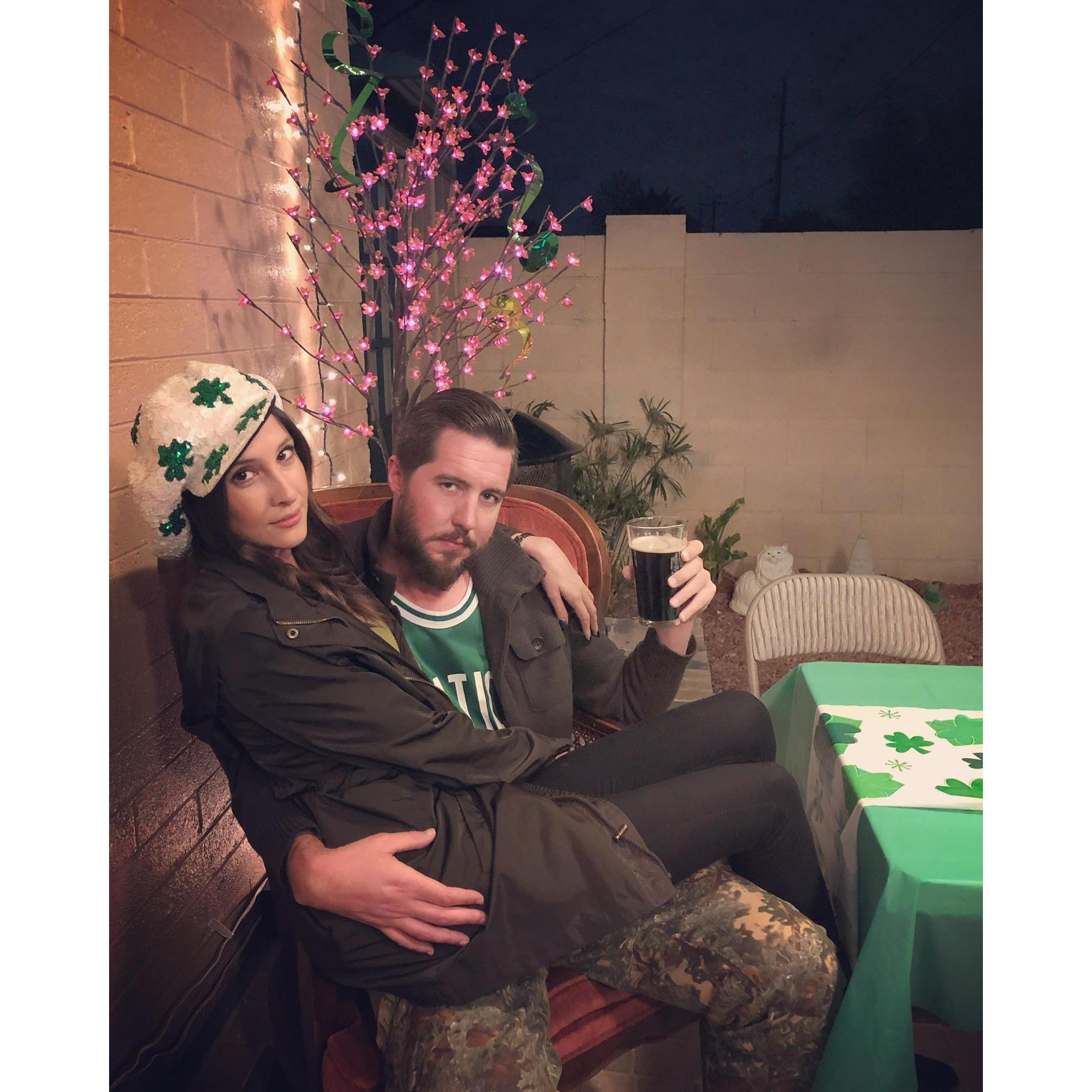 Me embracing Devins Irish culture for St. Patrick’s Day