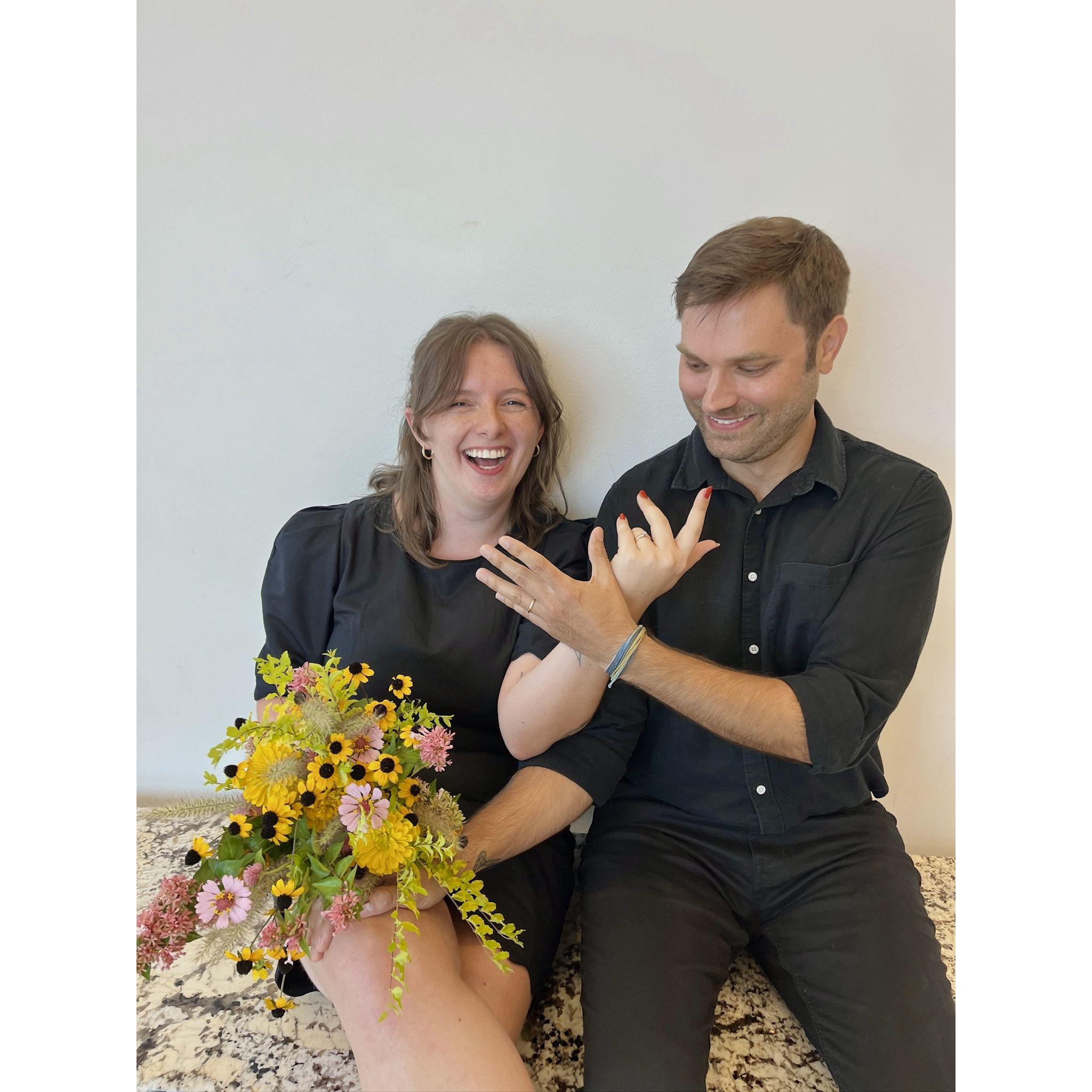 Goofing around after it was official.
