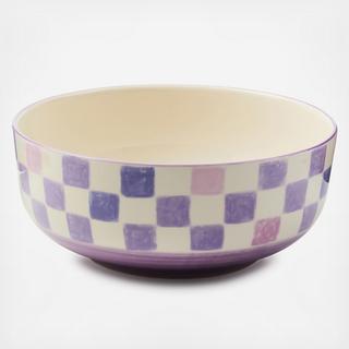 Check Stoneware Serving Bowl