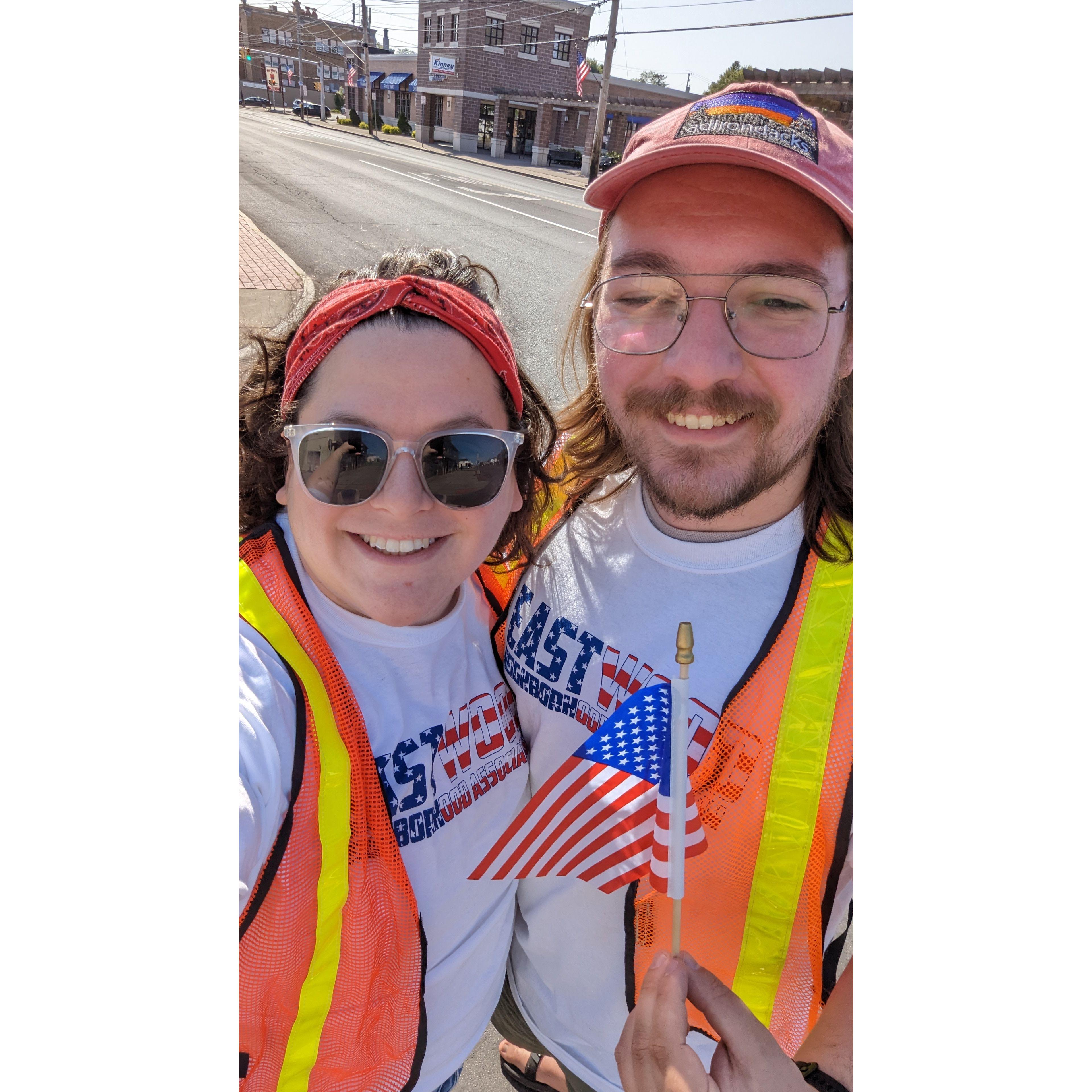 Volunteering in our neighborhood for the Memorial Day parade
