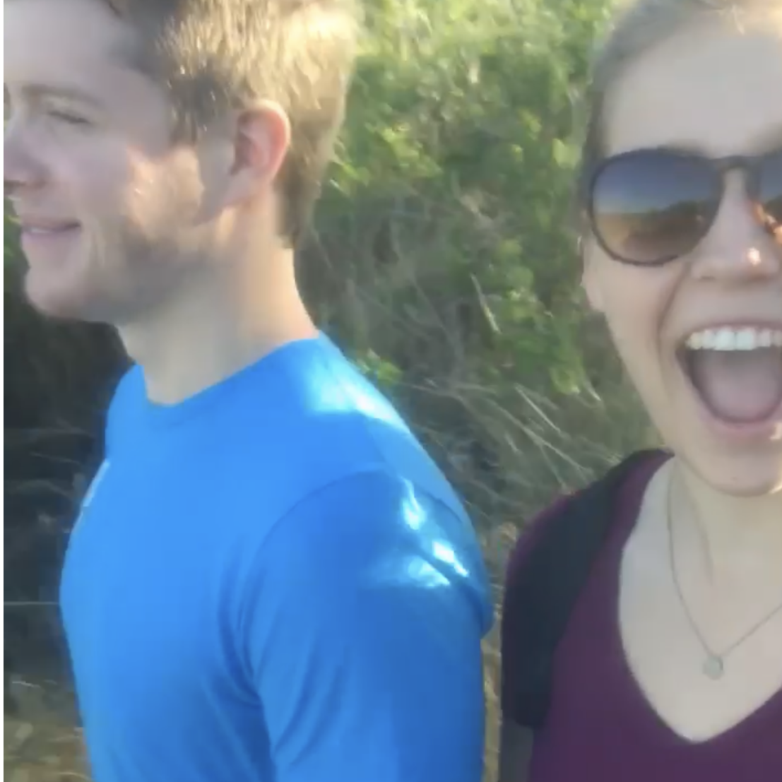 Patrick accompanying Rachel on the weekend to grab some mud for work
