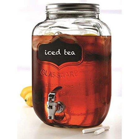 Circleware Yorkshire 2 Gallon Beverage Dispenser With Chalkboard Panel, 2 Piece Of Chalk Included
