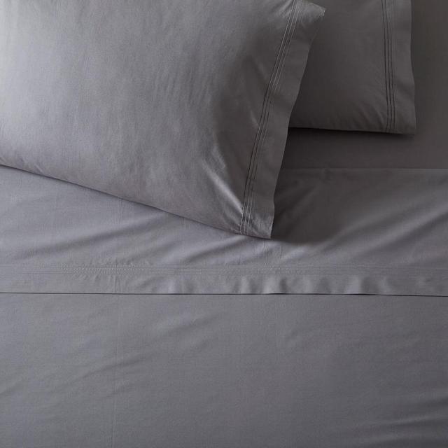 400-Thread-Count Organic Percale Pleated Edge Sheet Set & Pillowcases