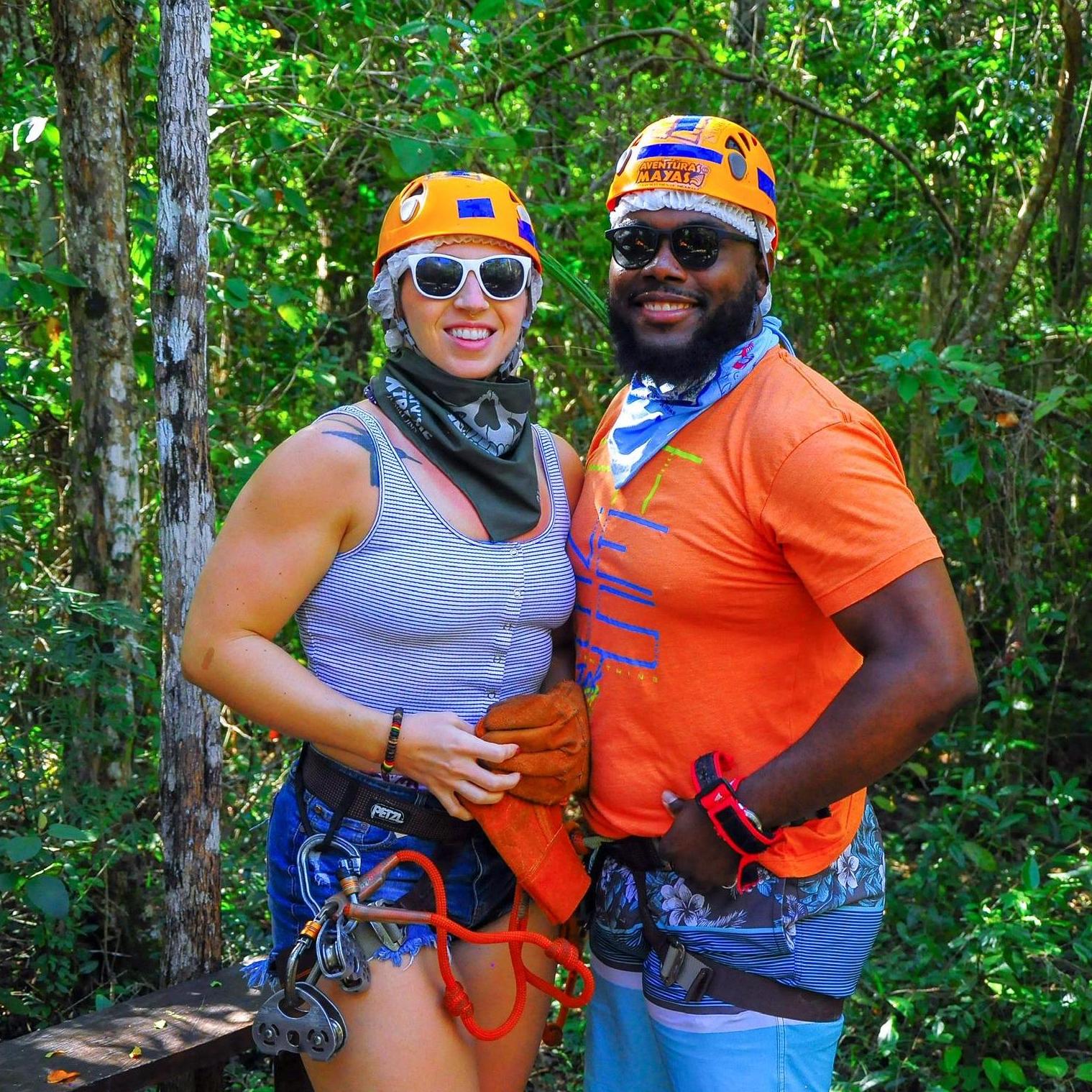 Zip-lining in Riviera Maya.
