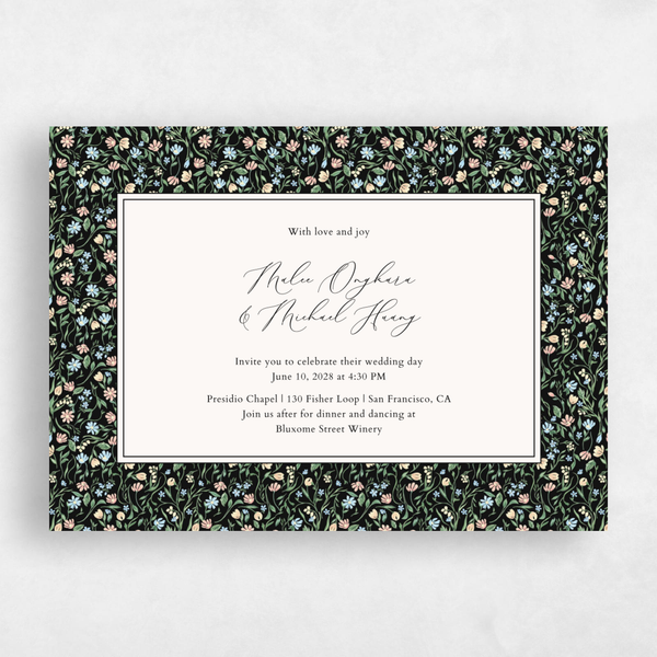 Ariella Landscape | Black | Zola Wedding Invitations