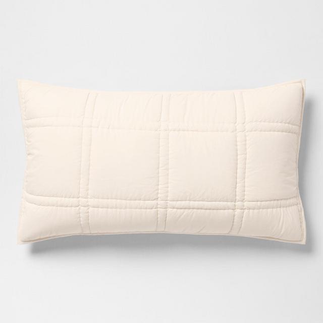 Favorite Washed Organic Cotton Percale Undyed King Comforter Bed Pillow Sham