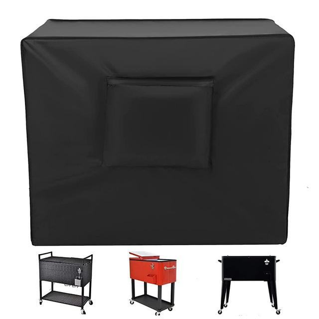 Cooler Cart Cover37.4 x 36.22 x 19.68in,Waterproof UV Resistant 420D Oxford Fabric Fit for Most 80 QT Rolling Patio Cooler Cover ,Beverage Cart, Rolling Ice Chest -24 Months of use