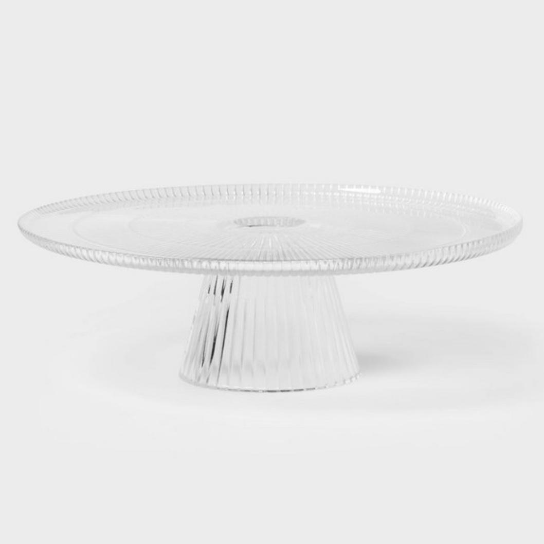 Ribbed Glass Cake Stand