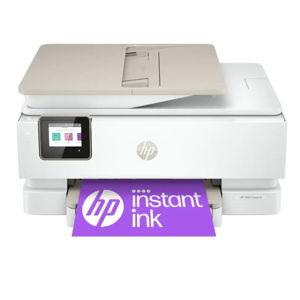 HP - ENVY Inspire 7955e Wireless All-In-One Inkjet Photo Printer with 3 months of Instant Ink included with HP+ - White & Sandstone