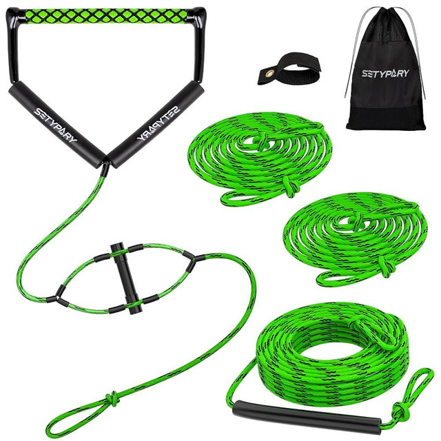SETYPARY 75FT Wakeboard Rope and Handle, Floating Water Ski Rope for Watersports, 4 Sections Ski Ropes for Water Skiing, Kneeboarding, Wakeboarding