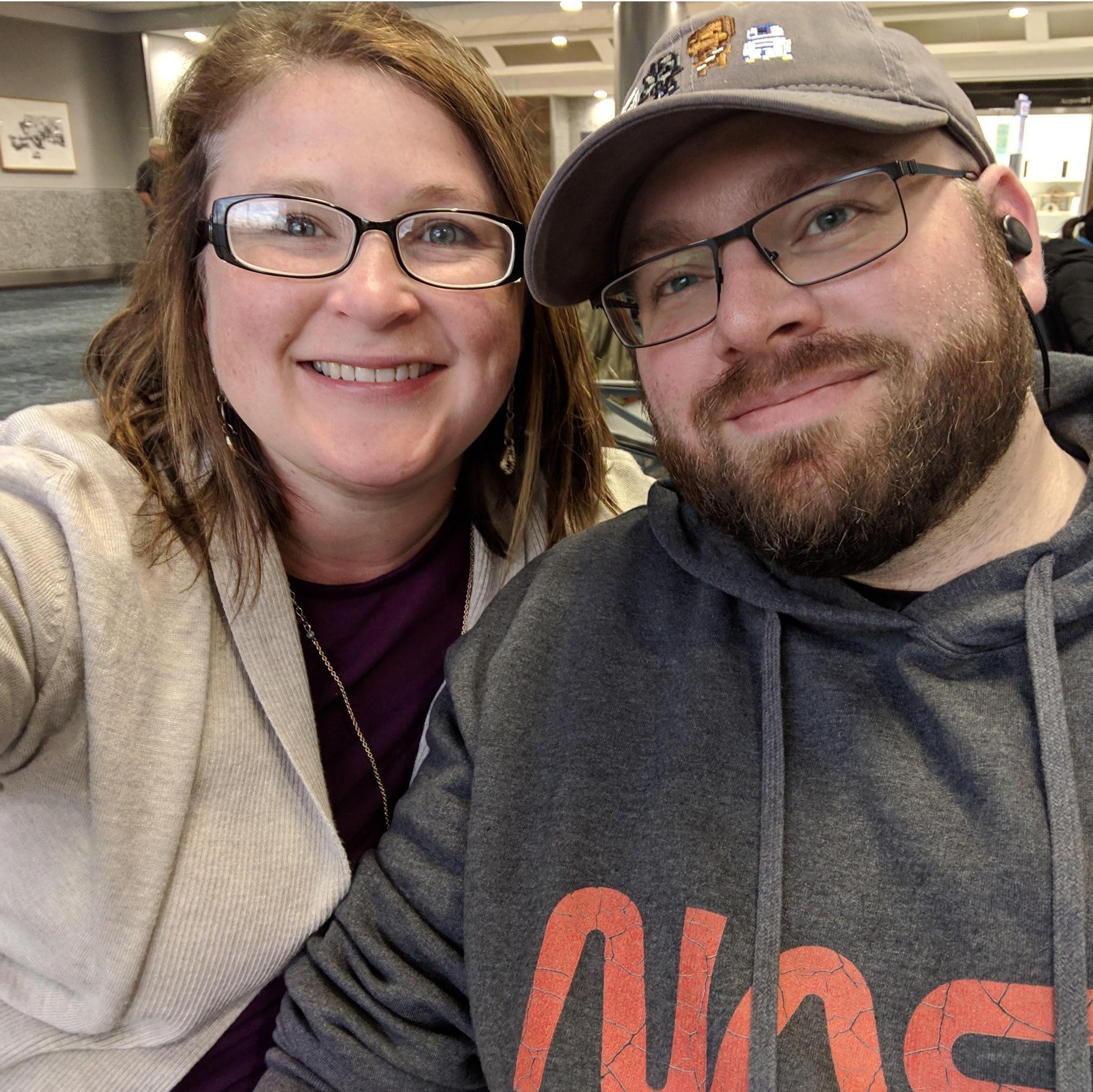 Our first trip in an airplane together.