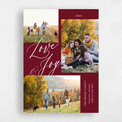 Dark Burgundy, Red Holiday Card - Serenade