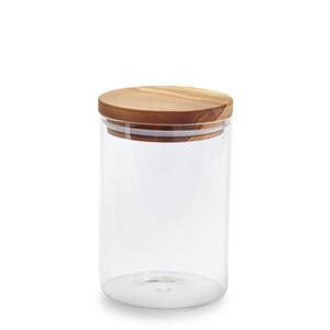 Glass Canister with Olivewood Lid, 48 Oz.