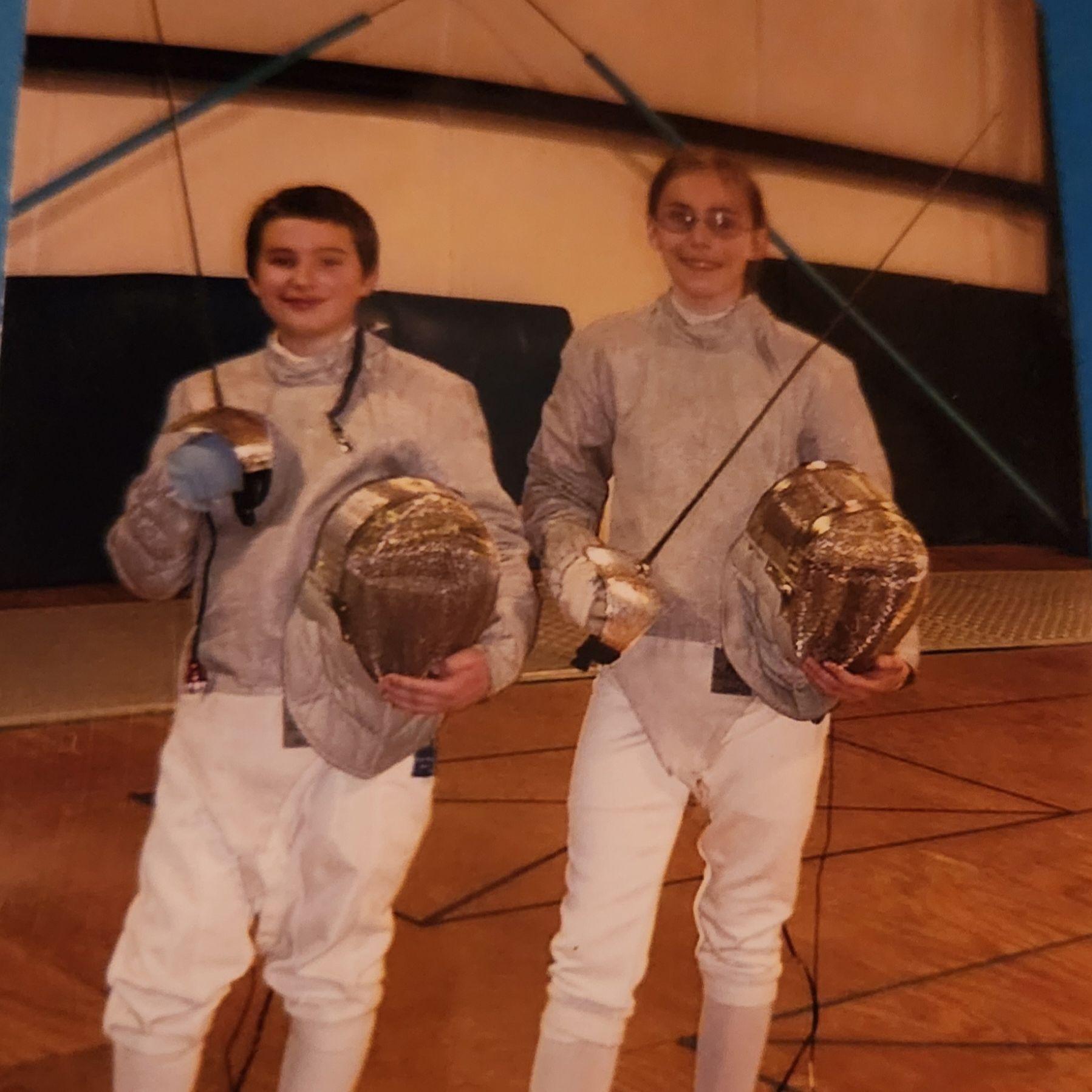Nathanael and Tristen at fencing