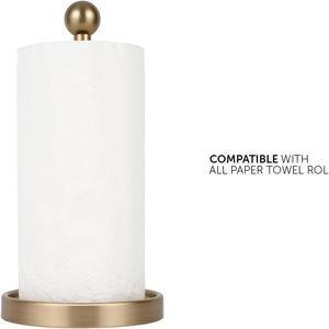 Ivilon Countertop Paper Towel Holder - Modern Sleek Ball Minimalist Design - Color Warm Gold