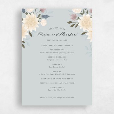 Blue Sage Mist Wedding Program - Simeri