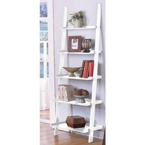 White 5-tier Leaning Ladder Book Shelf by eHomeProducts
