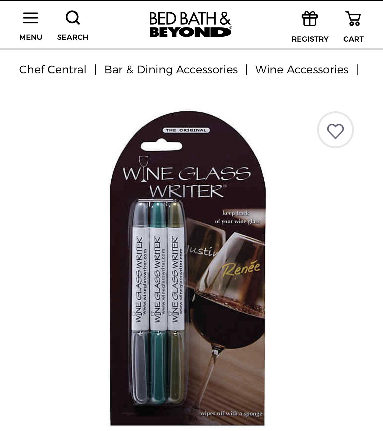 Wine Glass Writer 3-Pack Washable Markers in Silver/Green/Gold