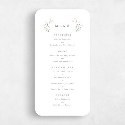 White Rounded Wedding Menu - Samlet