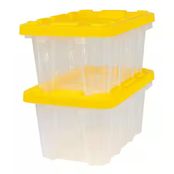 HDX 6.5-Qt Tough Storage Tote in Clear with Yellow Lid 999-6QT-C-HDX
