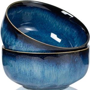 Serving Bowls - 36 Ounce Bowls Set - Ceramic Bowl Set of 2-7 inch Salad Bowls - Soup Bowls - Cereal Bowls for Kitchen