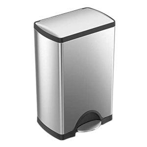 10 Gallon Kitchen Step Trash Can, Brushed Stainless Steel