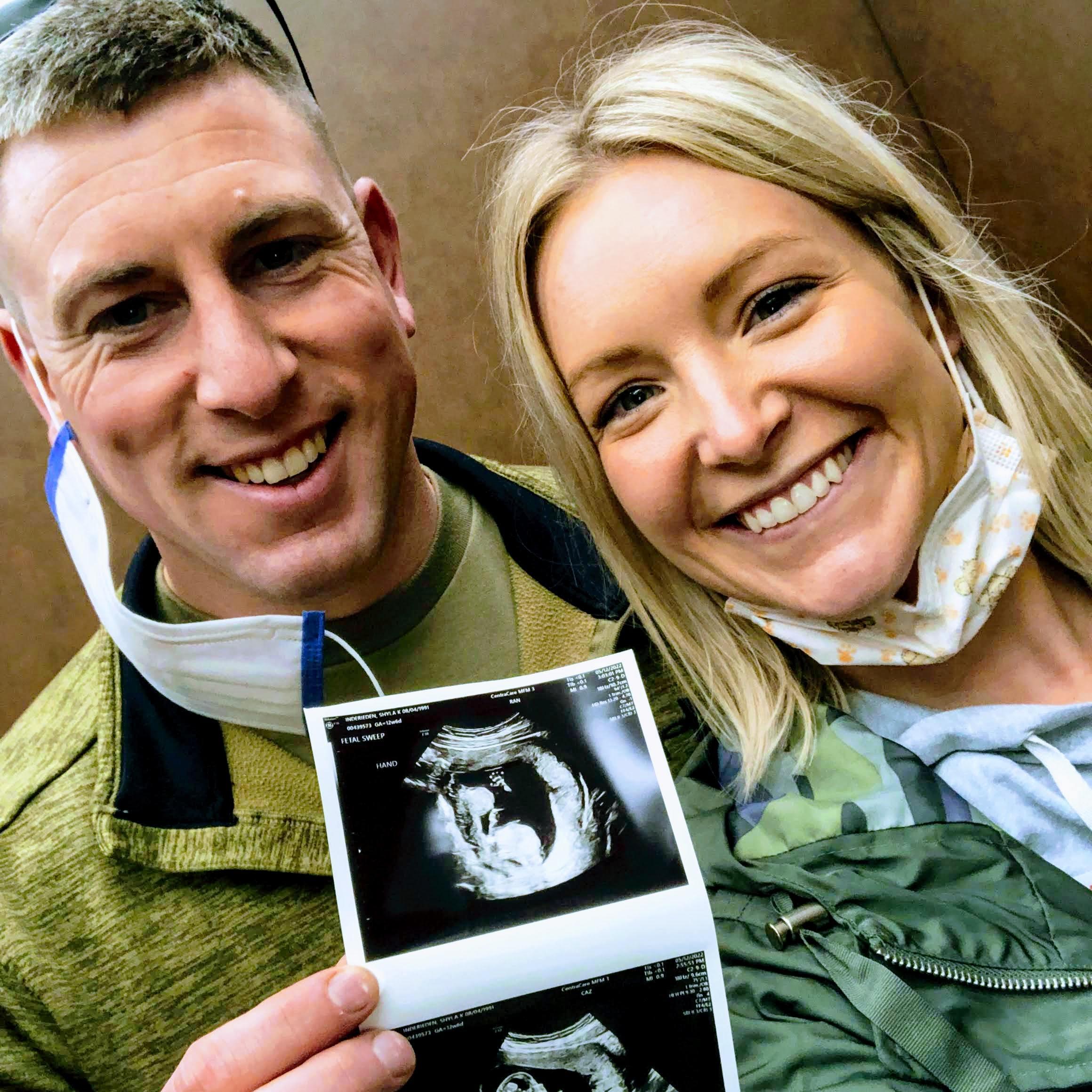 One of our ultrasounds with Baby Gallmeier!  We had so much fun watching baby move all over and even wave at us!