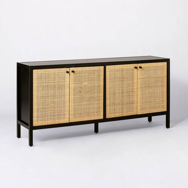 Springville Caned Door TV Stand for TV's up to 60" Black - Threshold™ designed with Studio McGee