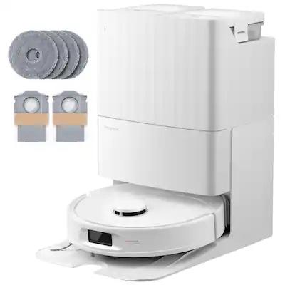Roborock - Qrevo Series Robot Vacuum & Mop with Multifunctional Dock, 10,000Pa Suction, Anti-Tangle Brush, Self-Emptying - White
