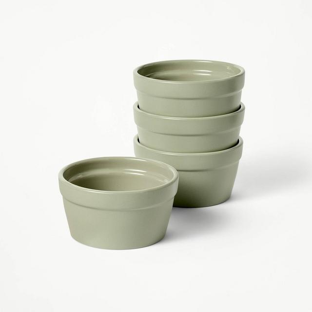 4pc Stoneware Ramekin Set Green - Figmint™