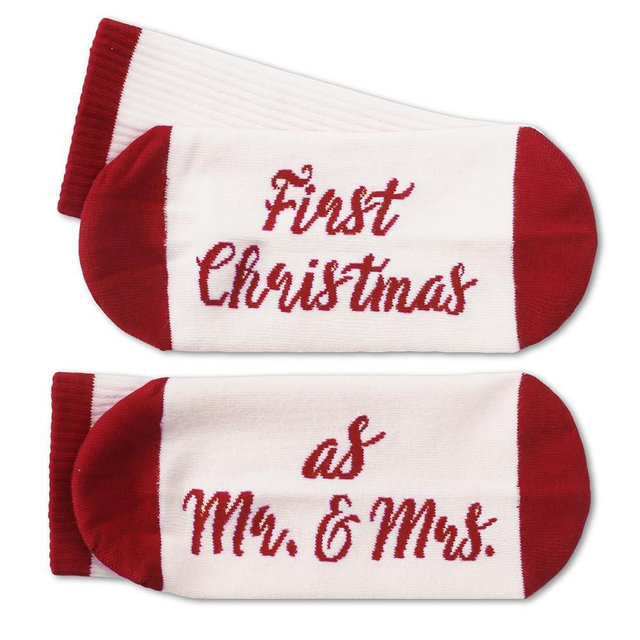 EJGFS First Christmas as Mr. & Mrs.-Romantic Novelty Socks for Newlyweds Christmas Gift for First Married Xmas.