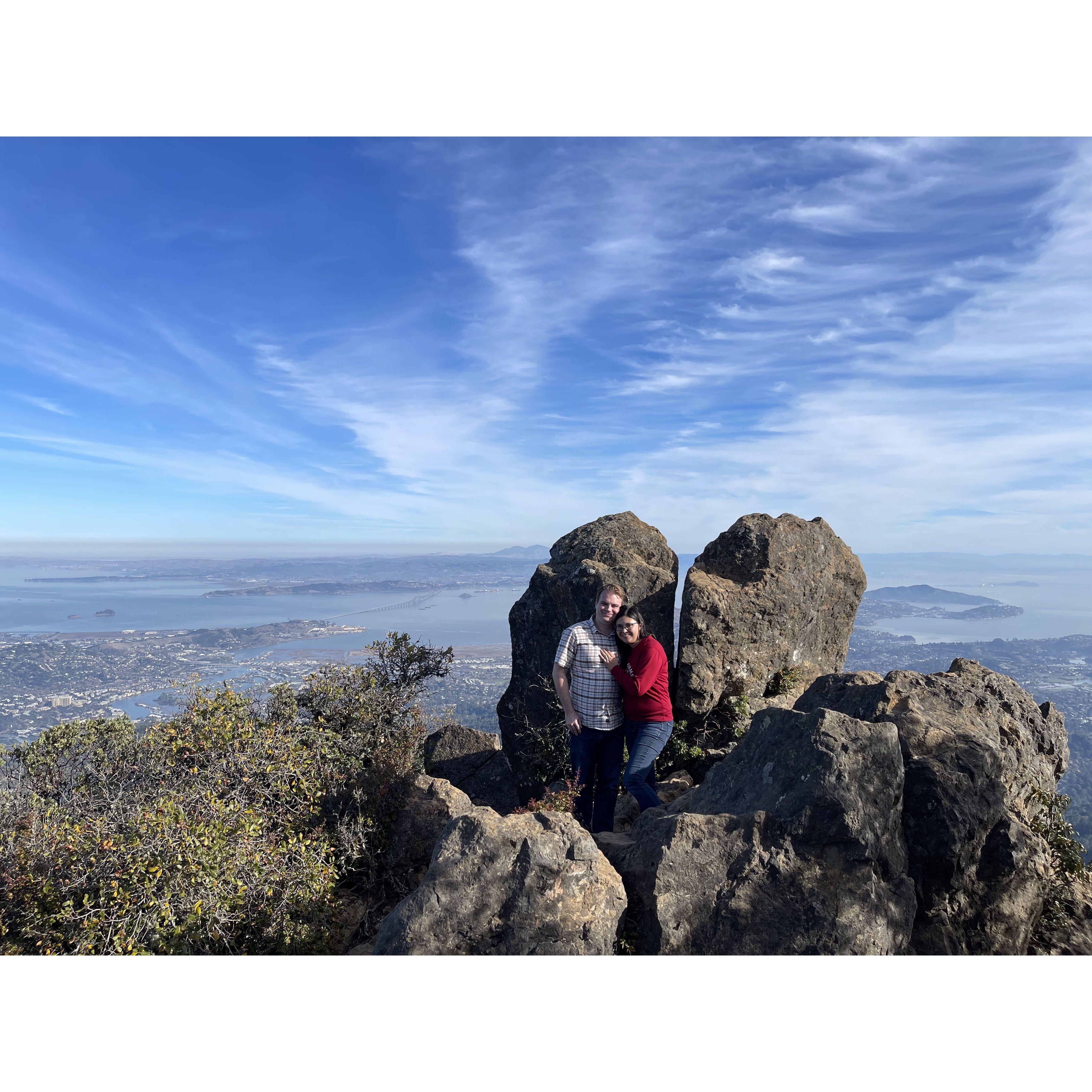 Surprise proposal at the top of Mt. Tam!