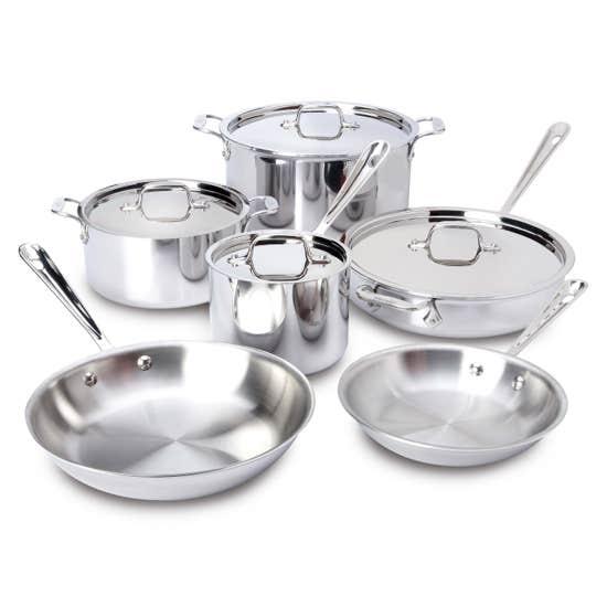 D3 Stainless 3-ply Bonded Cookware Set, 10 piece Set