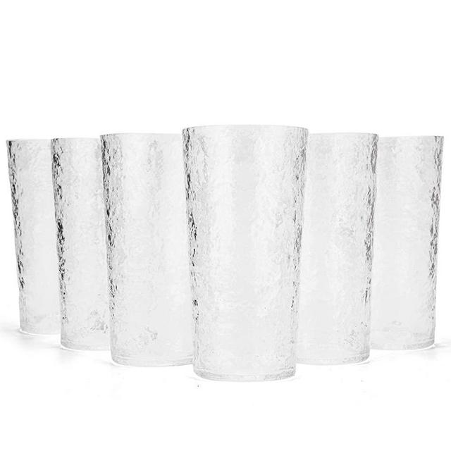 18-ounce Acrylic Hiball Glasses Plastic Tumbler, set of 6 Clear