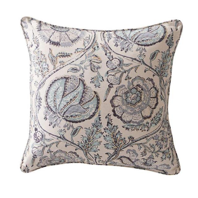 Haylie Print Pillow Cover, 20", Gray Multi