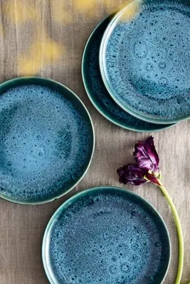 Reactive Glaze Tapas Plates, Set of 4