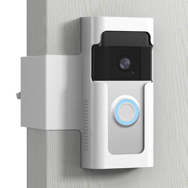 Homalor Anti Theft Ring Doorbell Mount: White Ring Doorbell Door Mount Blink Camera Holder - Metal, No Drill Required