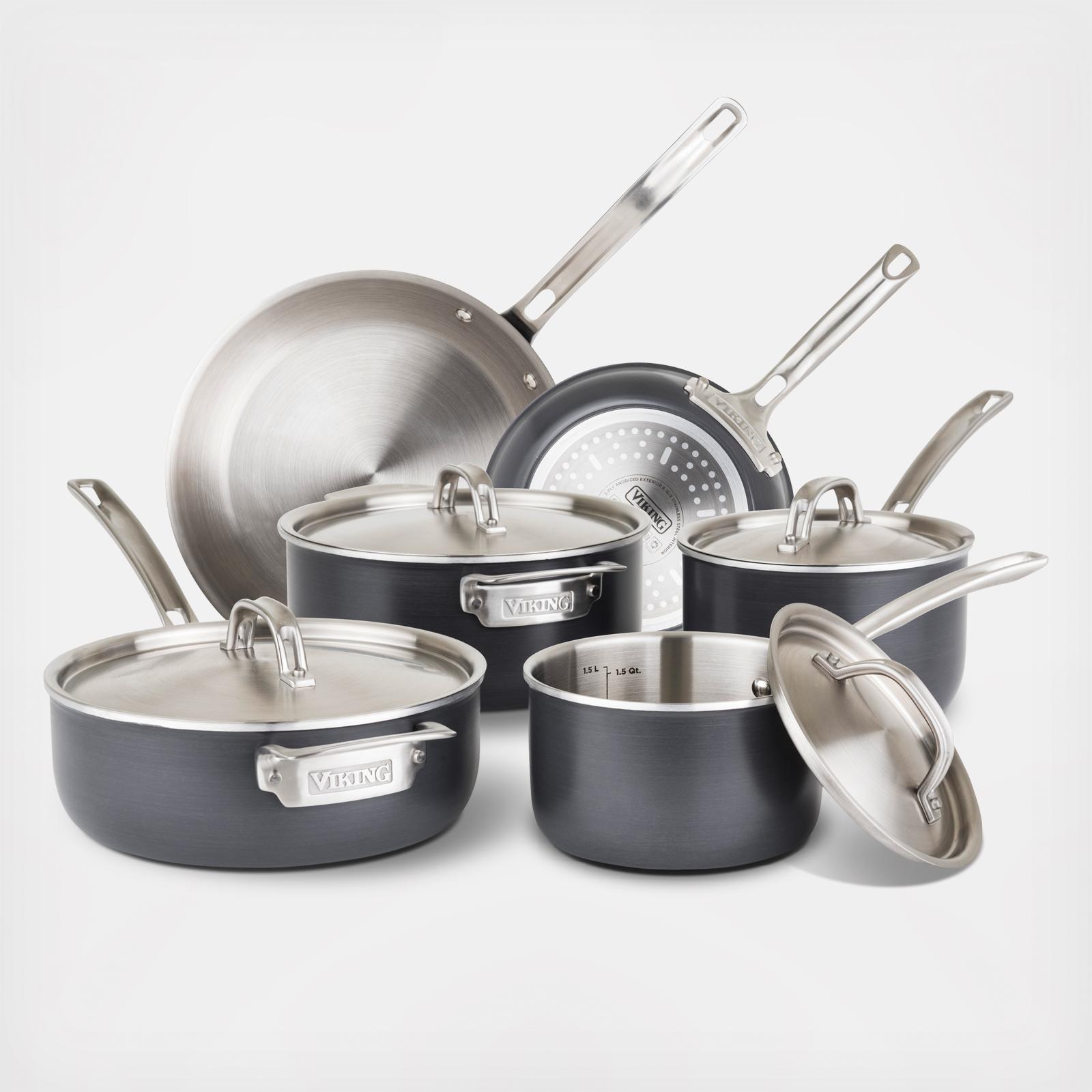 happiclass 5体セット Viking, 5-Ply Hard Anodized 10-Piece Cookware Set | Zola