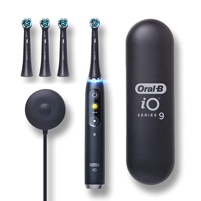 Oral-B iO Series 9 Electric Toothbrush With 4 Brush Heads, Black Onyx