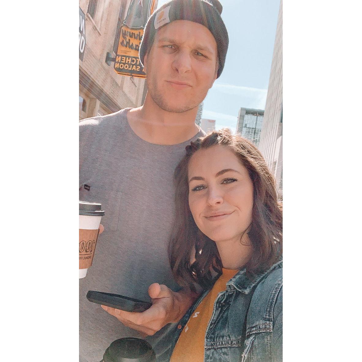 Exploring Tennessee on Broadway, likely after some hot chicken sandwiches