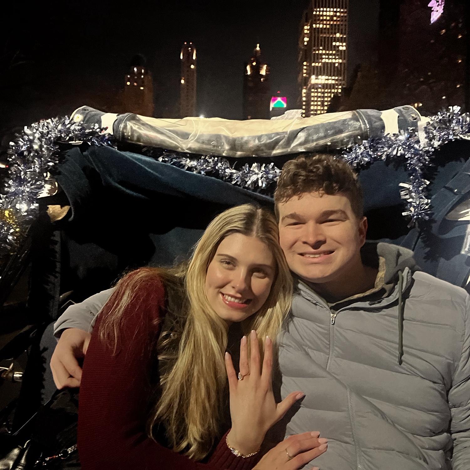 The carriage ride after getting engaged