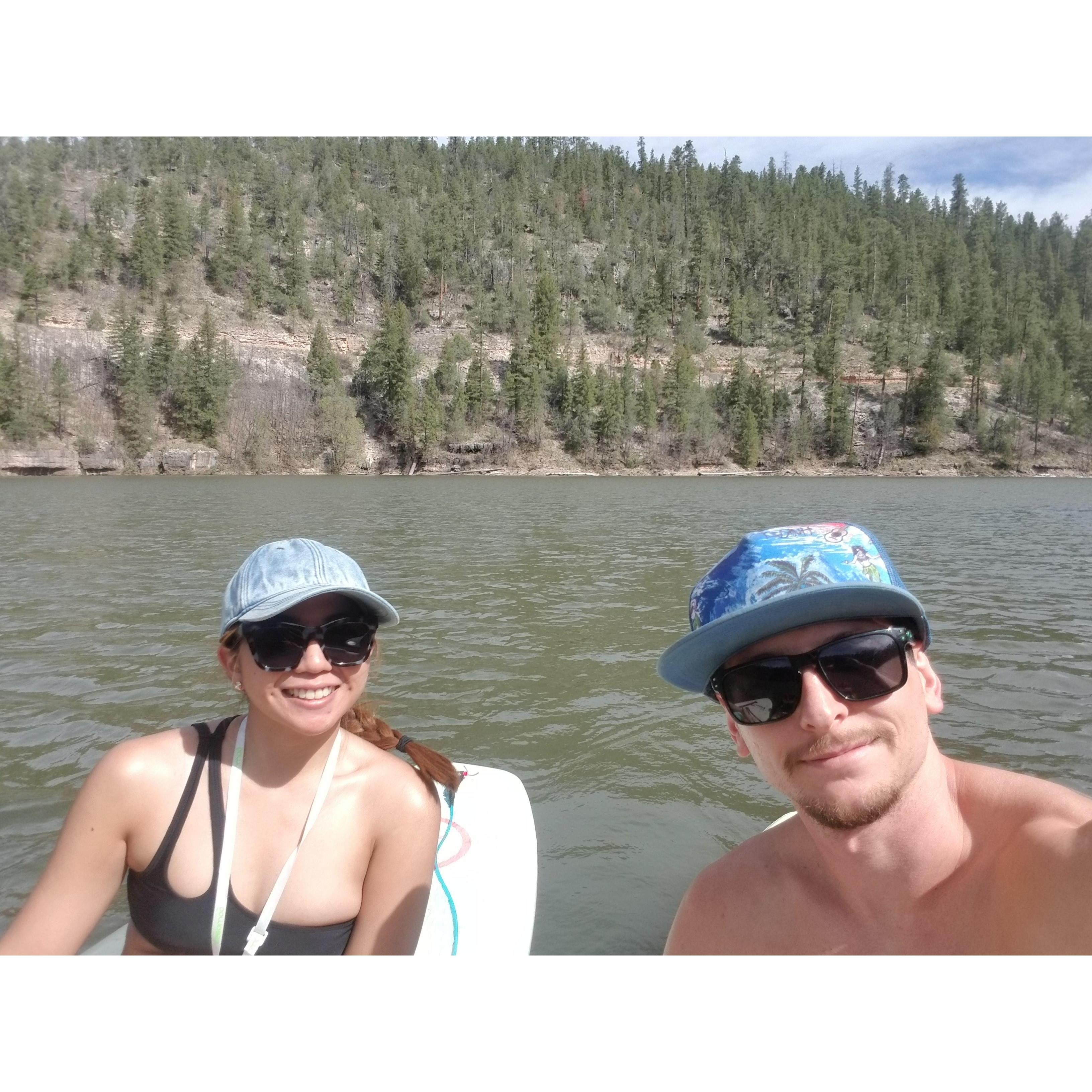 Scott planned a birthday trip for me and we had so much fun paddle boarding at Blue Ridge Reservoir. The combination of pine trees and lake is otherworldly!