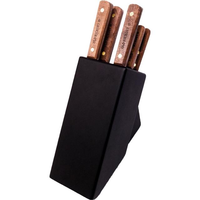Old Hickory 6 Piece Block Set Carbon Steel Blades and Hardwood Handles USA Made - 7220